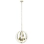 Lalia Home 3-Light 18" Adjustable Globe Hanging Metal and Clear Glass Ceiling LED Pendant, Gold (LHP-3010-GL)~#|#~24A1C689-444B-40D6-BA302538136C2AD3_sc7