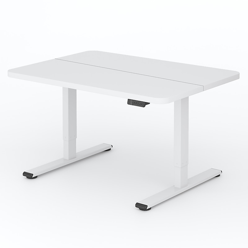 FlexiSpot ET262 55"W Electric Rectangular Adjustable Standing Desk, White (4SPL-S09010076) image 1
