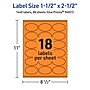 Avery Laser/Inkjet Multipurpose Oval Labels, 1.5" x 2.5", Bright Orange, 1440/Box (94051)~#|#~24A9E777-94A0-42BF-A8CA5DFE14CBC6F7_sc7