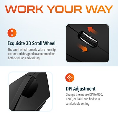 Delton Ergonomic Wireless Vertical Optical Mouse - Thumbnail 3