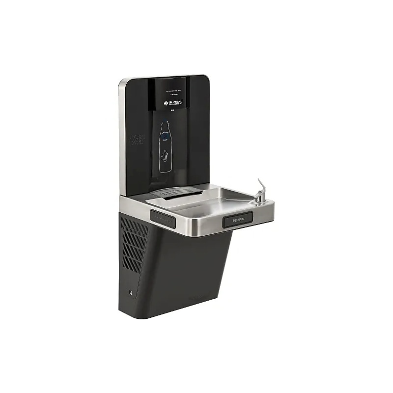 Global Industrial Bilevel Water Fountain with Bottle Filler, Refrigerated, Gray (761218) image 1