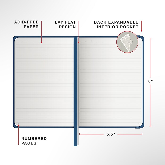 Staples Pro120 Elite™ Hardcover Journal, 5.5