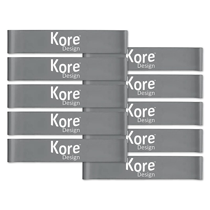 Kore Design Chair Fidget Silicone Kick Bands, Grey, 10/Pack (KD-KB0006) image 1