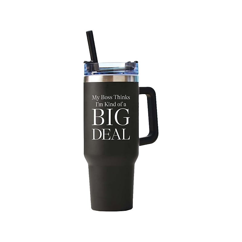 Baudville Thirst Quencher Big Deal Tumbler, Black, 40 Oz. (93443) image 1