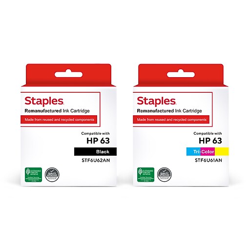 Staples Remanufactured Black and TriColor High Yield Ink Replacement