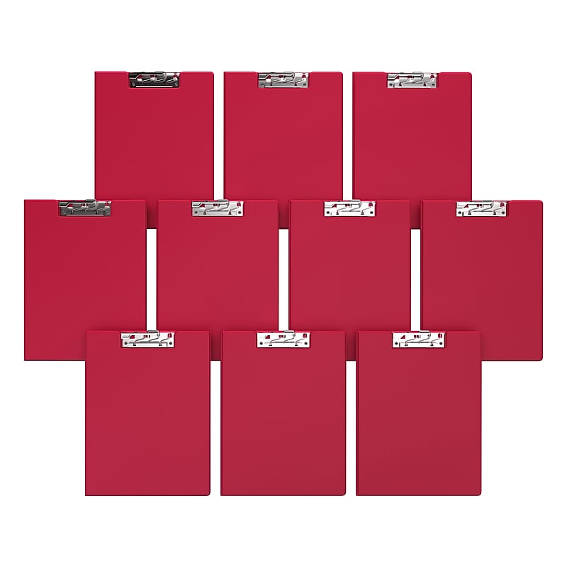 Davis Group Premium Polypropylene Clipboard, Letter Size, Red, 10/Pack (4511-03-10) image 1