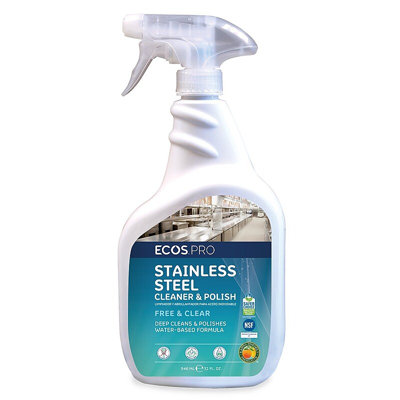 ECOS PRO Stainless Steel Cleaner and Polish, 32 Fl. Oz. (PL9330/6X) image 1