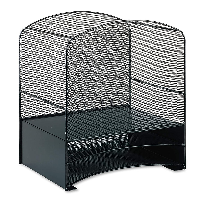 Onyx Onyx 2-Piece Desk Organizer Set, Steel Mesh, Black (SAF3260BL) image 1