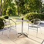 Flash Furniture Lila 23.5" Square  Metal Table Set with 2 Slat Back Chairs, Aluminum (TLH24SQ017BCHR2)~#|#~24C46E17-2209-4FEB-8544644422E73180_sc7