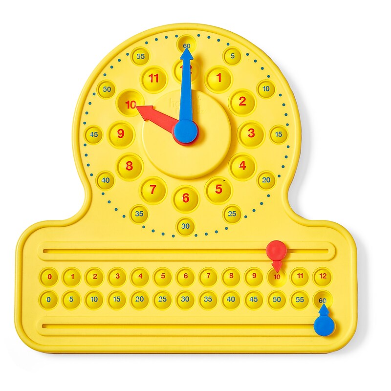 hand2mind Numberline Clock Sensory Bubble Popper, Multicolored (96991) image 1
