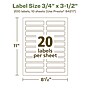 Avery EcoFriendly Laser/Inkjet Rectangle Multipurpose Labels, 3/4" x 3-1/2", White, 200/Pack (94217)~#|#~24C93798-77E7-4657-9559BFCA2DC58E23_sc7