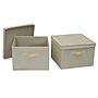Household Essentials Medium Stackable Folding Fabric Square KD Storage Box, 10" x 15"x 15", 39 Qt., Cream, 2/Pack (7427-1)~#|#~24CE7BEC-AC56-49E8-BE6ADD98B764FC23_sc7