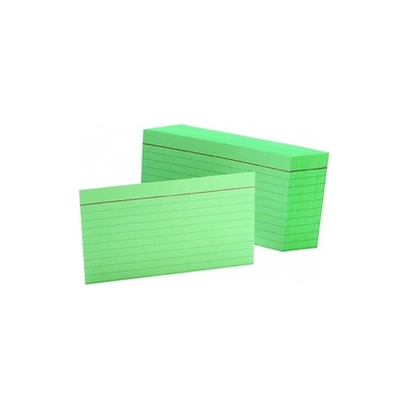 American Paper Lined Index Cards, 5" x 8", Green, 100 Cards/Pack (APCIND58GRRL) image 1