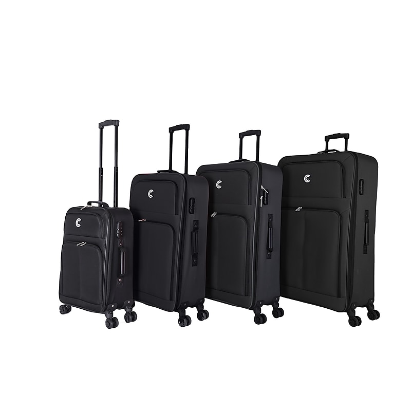 TUCCI Hardside Spinner Carry-On Luggage Set, TSA Checkpoint Friendly, 4/Set, Black (C014-04PC-BLK) image 1