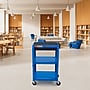 Luxor LEADER 3-Shelf Adjustable Media Utility Cart with Pullout Tray, Blue (UCMT1KB-RB)~#|#~24DA0879-343D-4D3E-BF8B5CBF2E1AA7DE_sc7