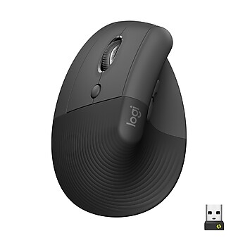 Logitech Lift Left Wireless Left-Handed Vertical Ergonomic USB Mouse, Graphite (910-006467)