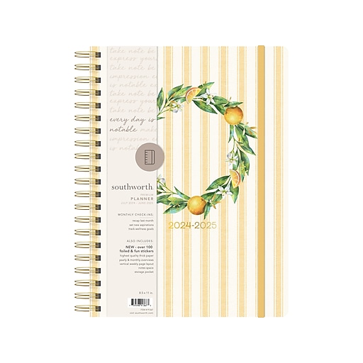 20242025 Southworth Rustic Citrus Wreath 8.5" x 11" Academic Weekly