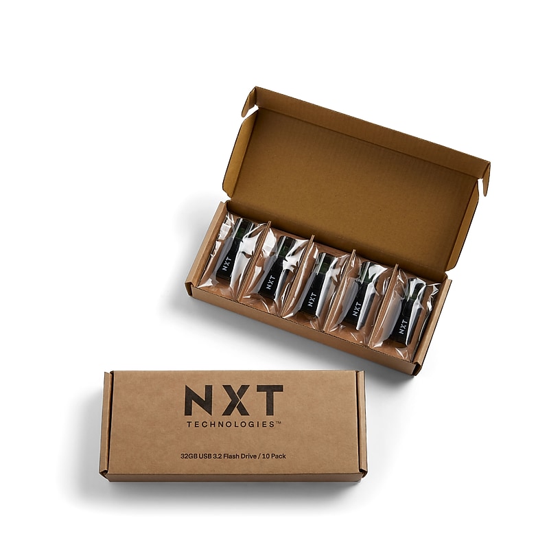 NXT Technologies™ 32GB USB 3.2 Type-A Flash Drive, Black, 10/Pack  (NX61135) image 1