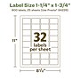 Avery EcoFriendly Laser/Inkjet Rectangle Multipurpose Labels, 1-1/4" x 1-3/4", White, 800/Pack (94226)~#|#~24E38E3F-8536-471C-8ACC3ABFCF05C0BE_sc7
