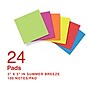 Staples Ultra Sticky Notes, 3" x 3", Summer Breeze Collection, 100 Sheets/Pad, 24 Pads/Pack (ST62882)~#|#~24E7988C-68EA-4B43-A524C66FA517A878_sc7