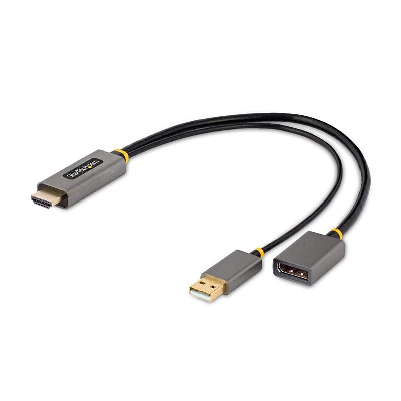 StarTech HDMI to USB A /Display Port Audio/Video Adapter, Male to Female/Male, Gray/Black (128-HDMI-DISPLAYPORT) image 1