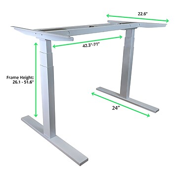 Uncaged Ergonomics RISE UP Electric Adjustable Height Steel Ergonomic Sit Stand Office Desk, White (RUW)