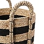 Household Essentials Handwoven Cattail Braided Handle Basket Decorative Storage Organizer, Natural/Black (HHML-6730)~#|#~24F29535-2FC4-47D1-BB11F5B77B4F42E0_sc7