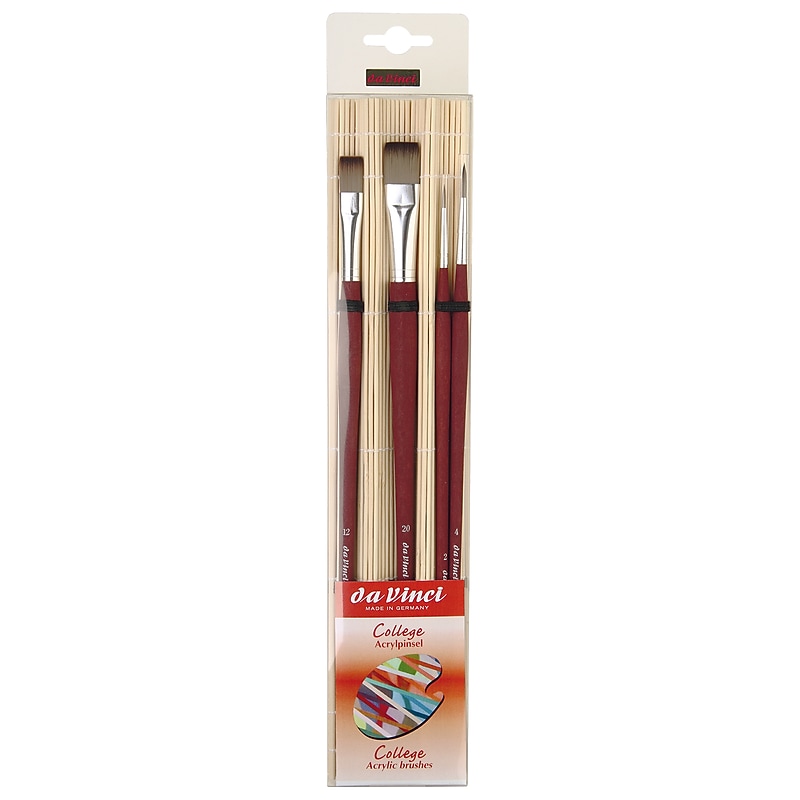 da Vinci COLLEGE Acrylic & Oil Synthetic Bristle, Student Brushes, 4/Pack (DVXVA53050) image 1