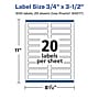 Avery Laser/Inkjet Rectangle Multipurpose Labels, 3/4" x 3-1/2", Clear, 500/Pack (94217)~#|#~24F81FB2-FF65-4E8D-A9BF4F3413DBA5C0_sc7