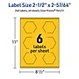 Avery Hexagon Laser/Inkjet Multipurpose Labels, 2-1/2" x 2-57/64", Bright Yellow (240/Box)~#|#~24F9B2AC-6A8D-4622-A4B23D0EE5DFB89C_sc7