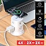 RAYOVAC Charging Tower 6-Outlet 4-USB Port Surge Protector with Wireless Charging, 5-ft., 540 Joules, White (SS-Q913)~#|#~24FD599A-49DD-4FBB-8AA51593E4F1CF60_sc7