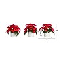 Nearly Natural 9-in Artificial Poinsettia Arrangements in White Ceramic Pots, 3/Set (P2040-S3)~#|#~25010541-16DF-4A5E-901B6260E23E0A68_sc7