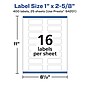 Avery Durable Removable Rectangle Multipurpose Labels, 1" x 2-5/8", White, 400/Pack (94201)~#|#~25041344-23CA-49C8-B61863DB8AB5D7AF_sc7