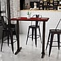 Flash Furniture Laminate Table Top with 5" x 22" Bar-Height Table Bases, 30" x 42", Mahogany (XUMA3042T0522B)~#|#~25088BBD-4781-4FAD-A79630ADEA16C0C7_sc7