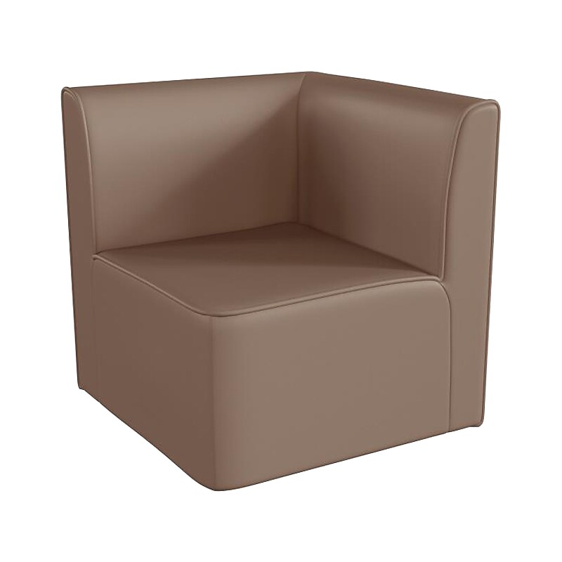 Flash Furniture Bright Beginnings Vinyl Classroom Modular 1-Seater Corner Chair, Brown (MK-ME15716-GG) image 1