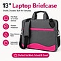 Vangoddy 13" Nylon Laptop Bag, TSA Checkpoint Friendly, Gray/Pink (NBKLEA604)~#|#~250B1A97-F0E6-4BA6-BE132299E77E46B0_sc7