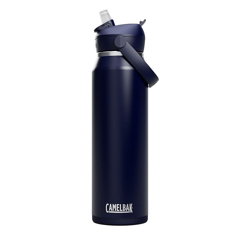 CamelBak Thrive FlipStraw Stainless Steel Vacuum Insulated Water Bottle, 32 oz., Navy (2855405001) image 1