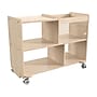 Flash Furniture Bright Beginnings Mobile 4-Section Storage Cart, 24.5"H x 31.5"W x 15.75"D, Brown (MK-KE24251-GG)~#|#~25177C20-E185-4B44-973D8257A16BB51A_sc7