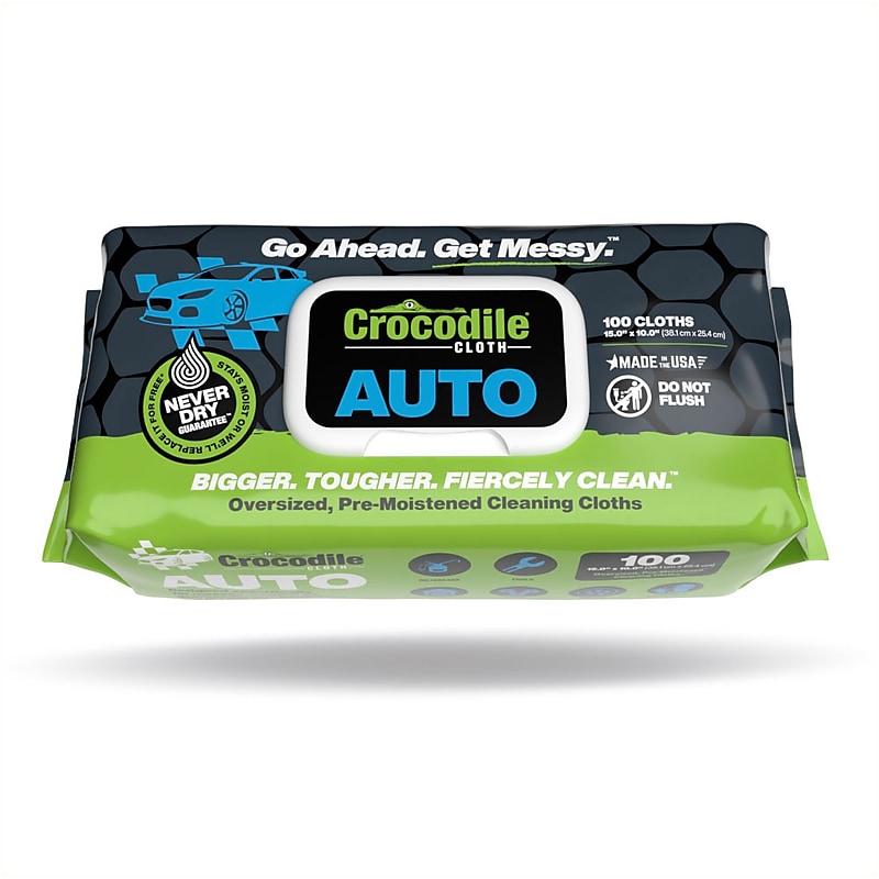 Crocodile Cloth Auto Cleaning Cloths, 15" x 10", 100/Pack (6930-100) image 1