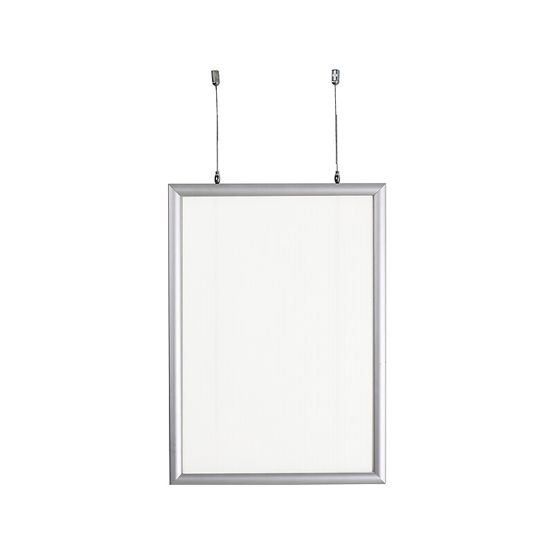 Azar Poster Holder, 22" x 28", Vertical, Ceiling, Silver Aluminum (300412) image 1