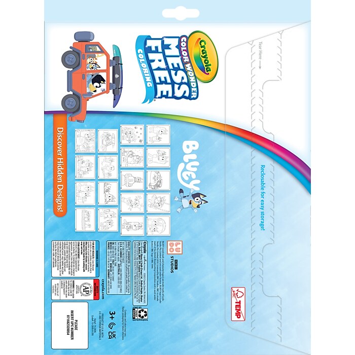 CRAYOLA - Color Wonder, Set Commodité Couleur Sans Tache, Thème Bluey, Activités Créatives pour Enfants, âge 3,4,5 Ans, 7605