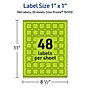 Avery Laser/Inkjet Multipurpose Square Labels, 1" x 1", Bright Green, 960/Pack (94103)~#|#~2526A169-E9C7-426E-B06FFE72E1B14F32_sc7
