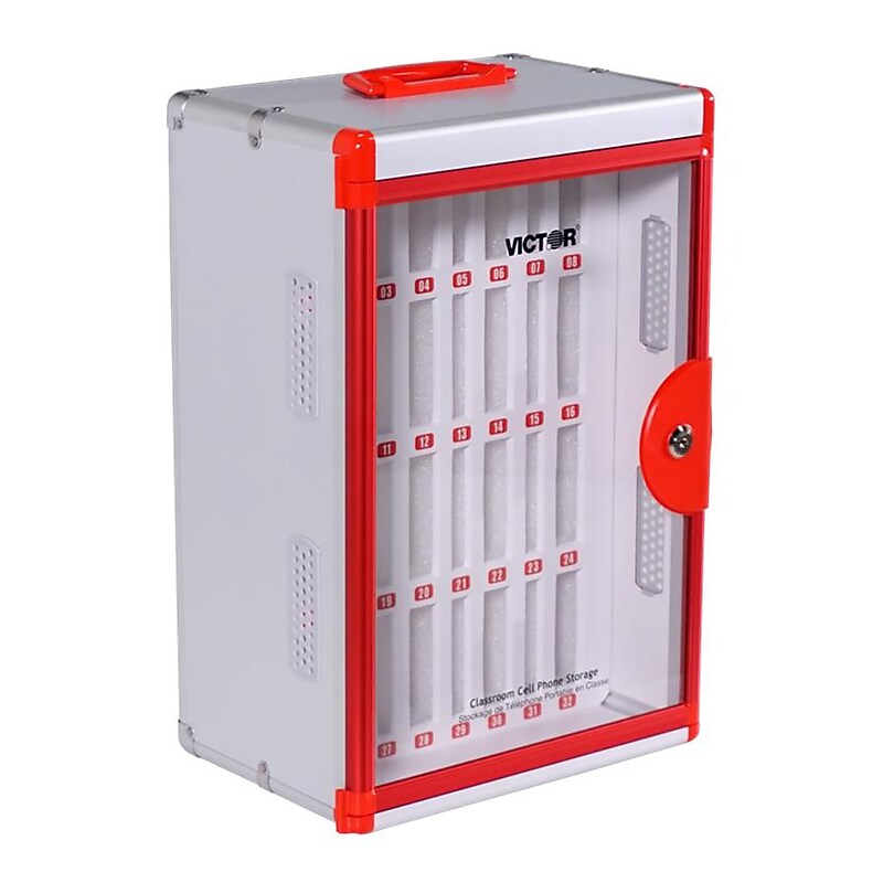Victor Technology Aluminum Classroom Cell Phone Locker, 18.5" x 12.8" x 8.61", Multicolored (VCTPB032) image 1