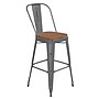 Flash Furniture Lincoln Contemporary Metal Vertical Back Indoor Barstool, Clear Coat/Teak (XUDGTP01B30PL1T)~#|#~252A93E3-A342-4AE0-984A8C4E4296B4C7_sc7