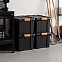 Iris Heavy Duty 78 Qt. Stackable Storage Bin with Latching Lid, Plastic, Black/Orange, 4/Pack (500154)~#|#~253119C5-B88D-4348-83693C88E7D078AC_sc7