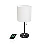Creekwood Home Oslo 19.5" LED Table Lamp with USB Port, Black Base/White Shade, 2/Set (CWT-2011-BA-2PK)~#|#~2534B80C-A63B-4409-8CF70B689BE91540_sc7