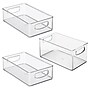 iDESIGN Assorted Stackable Plastic Storage Bin with Handles, Clear, 3/Pack (64999C3)~#|#~2534EABC-D7D8-43C0-9EFE7A2F97697C71_sc7