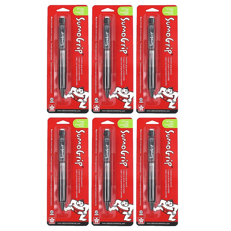 Sakura SumoGrip Pen, Liquid Ink, Gray/Silver Ink, 6/Bundle (SAK50286-6) image 1