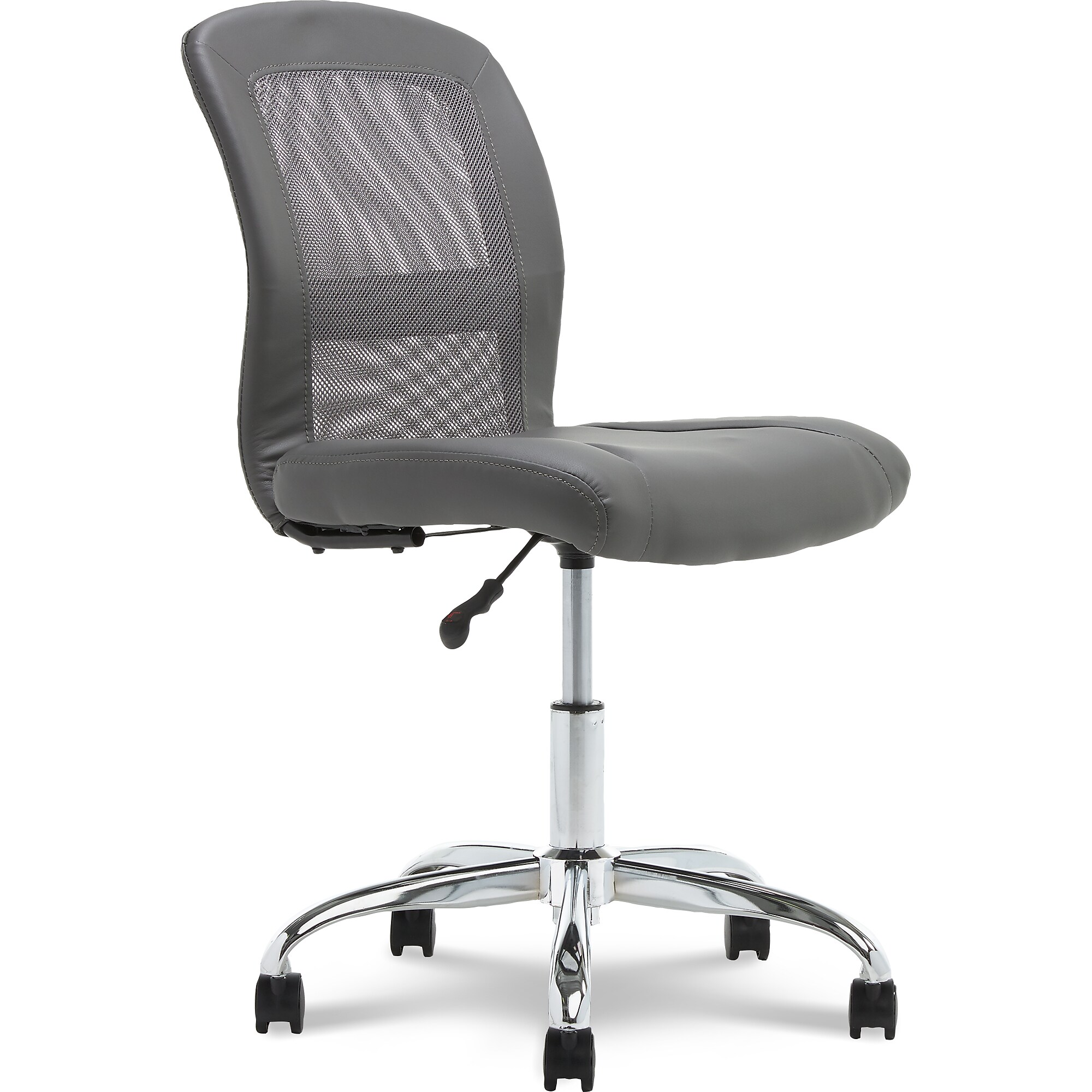 Serta Essentials Armless Ergonomic Bonded Leather/Mesh Swivel Task Chair, Gray (48740A) Simolary simolary.com