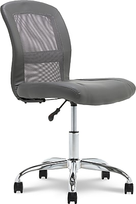Serta Essentials Armless Ergonomic Bonded Leather/Mesh Swivel Task Chair, Gray (48740A) Simolary simolary.com